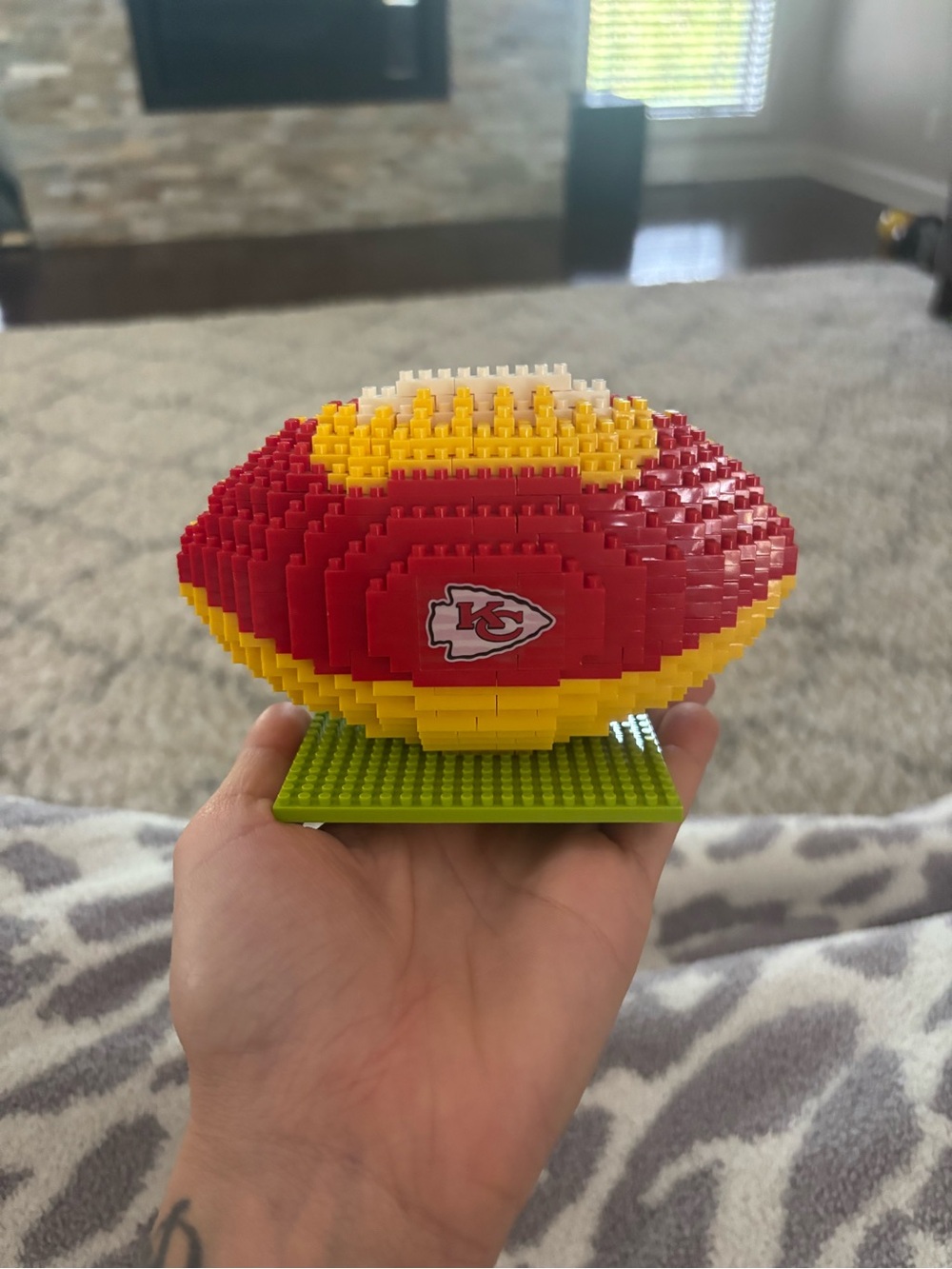 Micro Brick Kansas City Chiefs Football Display